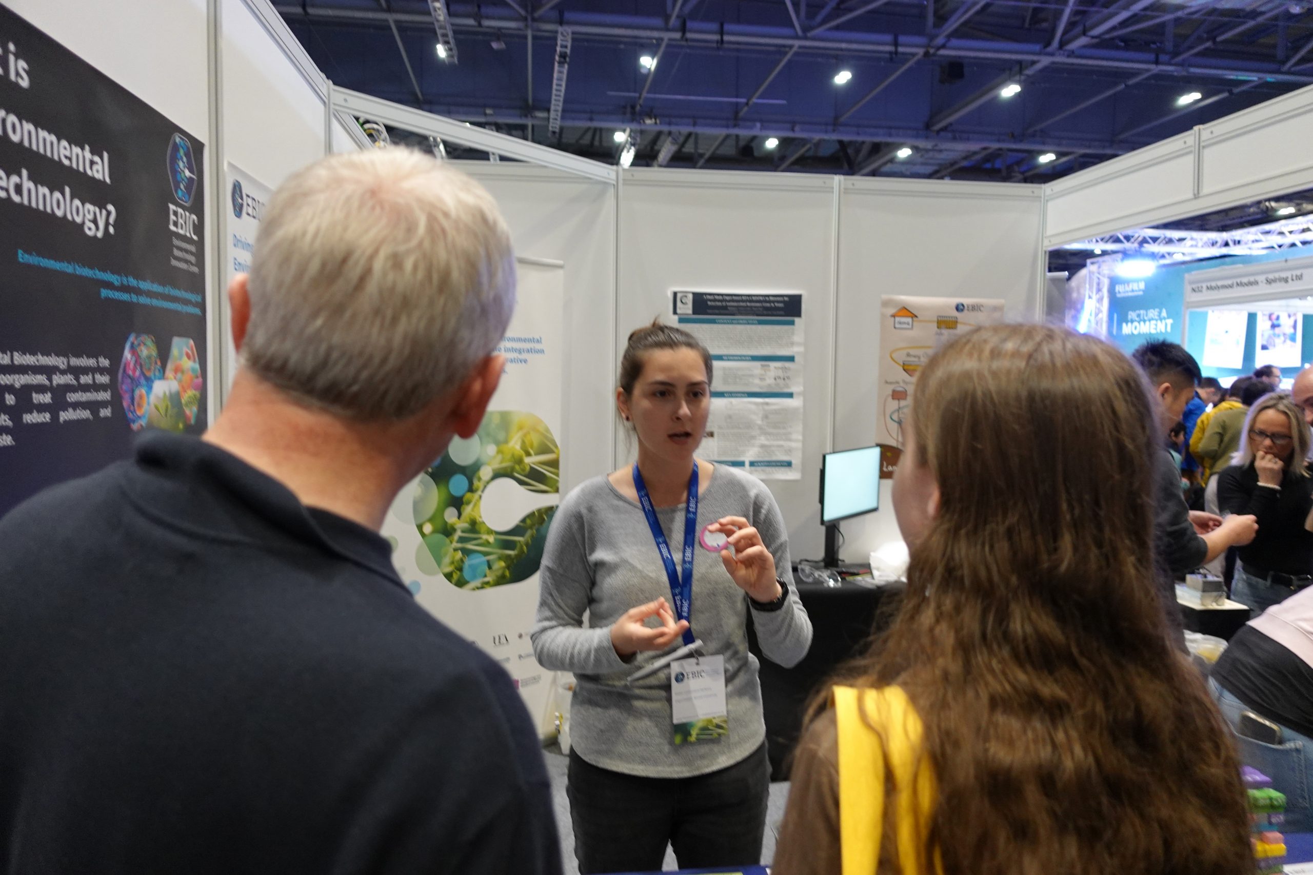 Lyuboslava talking to visitors