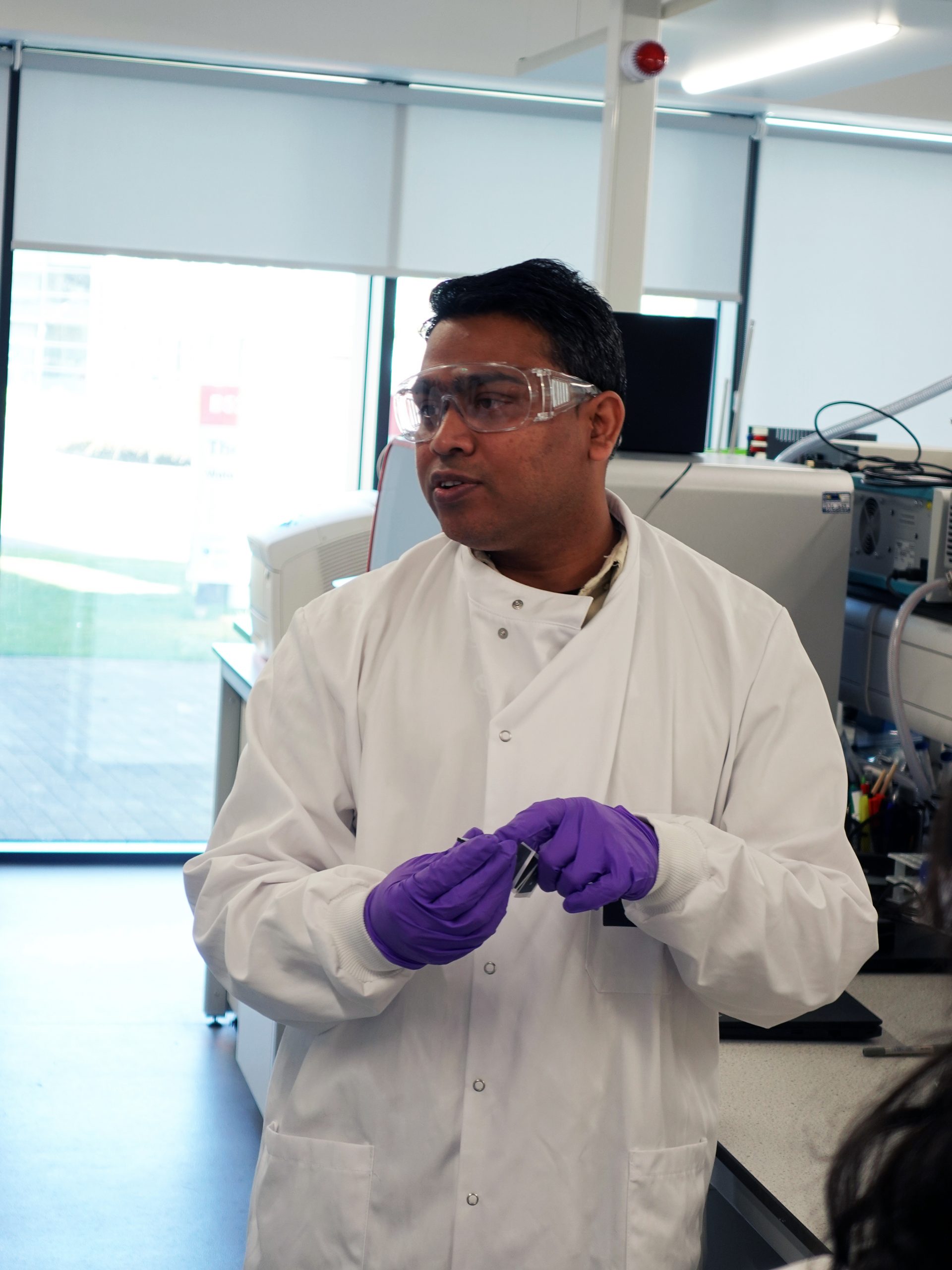 Dhiman demonstrating paper sensors 2